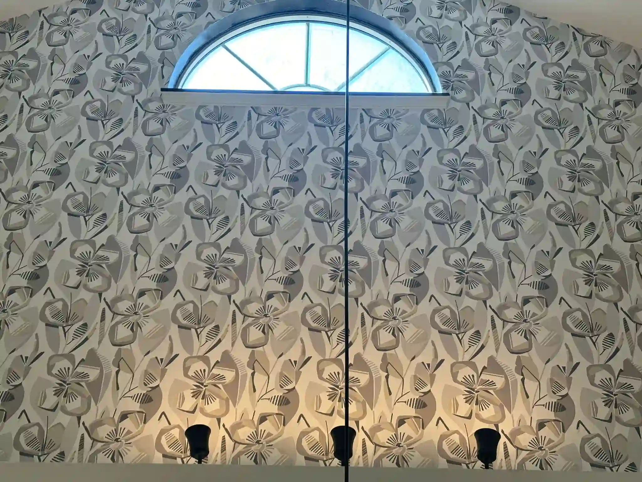 Professional commercial wallcovering installation in a modern office